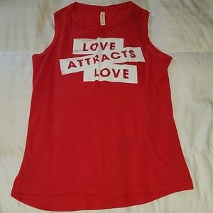 Lucy, red, muscle tee